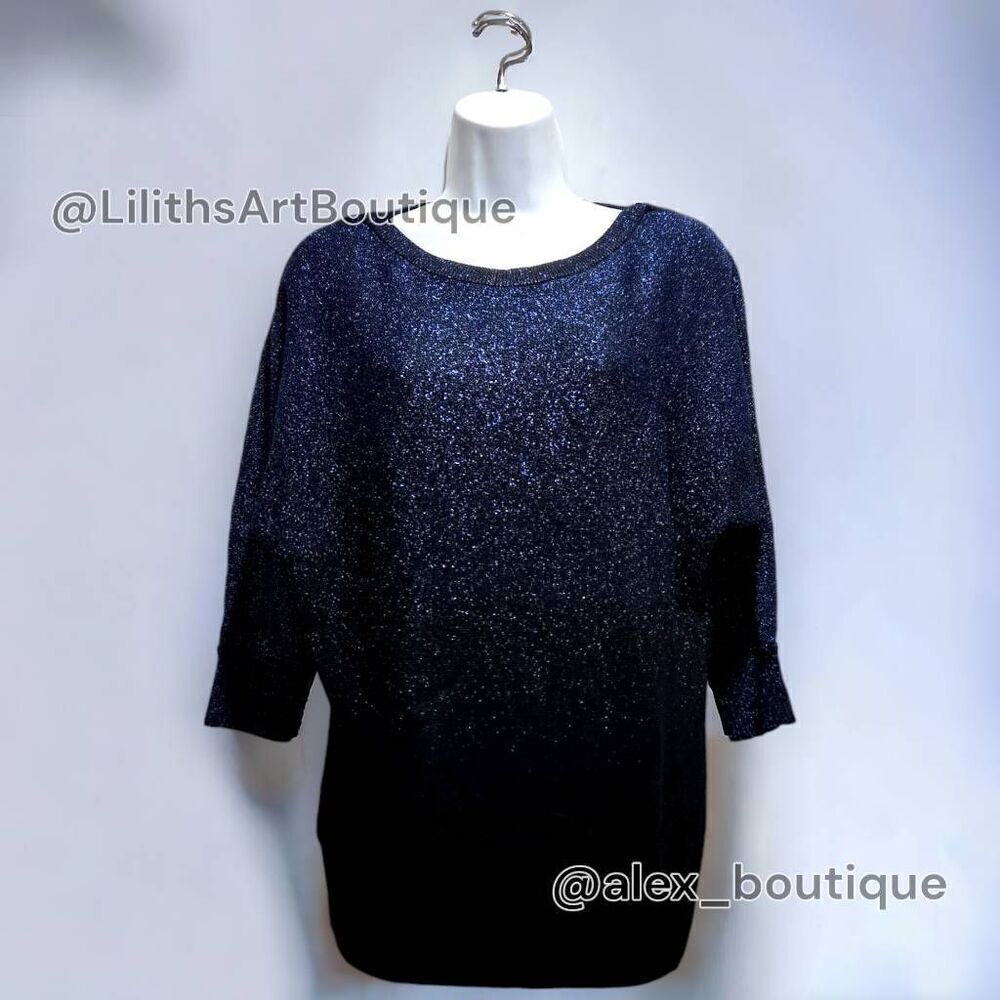 I.N.STUDIO Sparkle Glitter Ombre Sweater(J002)-Size S for Women